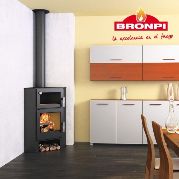 Eckholzofen mit Backofen - BRONPI Lerma - H 9 kW