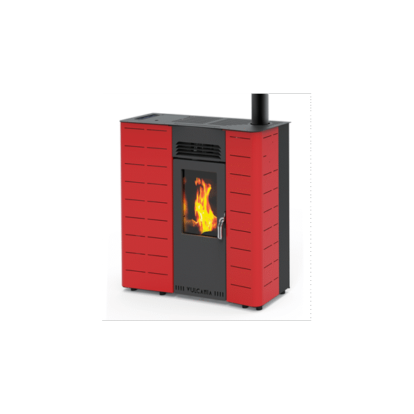 Ultraflacher belüfteter Pelletofen - VULCANIA New Slim 9,5 kW
