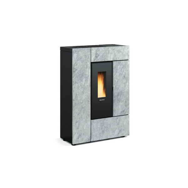 Schlanker, wasserdichter, belüfteter, kanalisierbarer Pelletofen aus Stein – EXTRAFLAME Gabriella Plus 8,5 kW