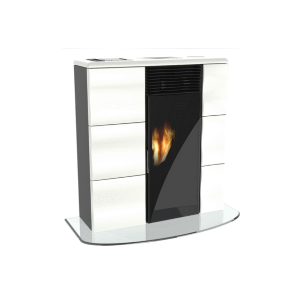 Extra flacher, kanalisierter, belüfteter Pelletofen – LINCAR Olga 501L 11 kW